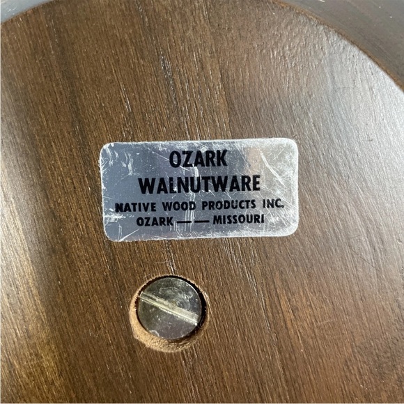Vintage Ozark Walnutware Candy Nut Dish Solid Walnut Mid Century Modern 8 inch - Picture 6 of 6